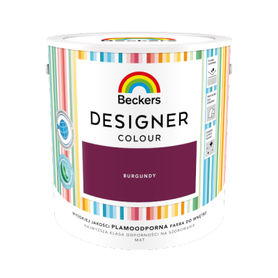 Beckers 2,5L BURGUNDY Designer Colour farba lateksowa mat-owa do ścian sufitów
