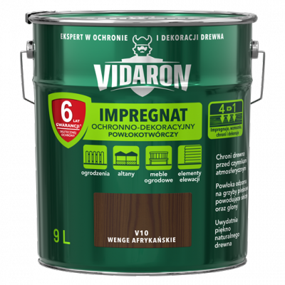 Vidaron Impregnat 9L V10 Wenge Afrykańskie do drewna powłokotwórczy