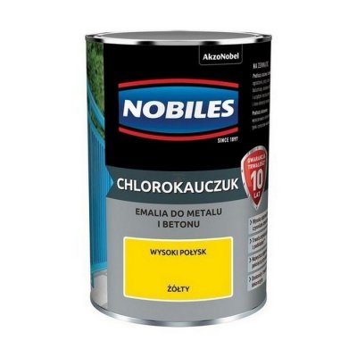 Chlorokauczuk 0,9L ŻÓŁTY JASNY Nobiles farba metalu betonu emalia stali żeliwa