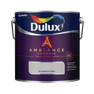 Dulux Ambience Ceramic 2,5L AUTHENTIC GREY ceramik ceramiczna farba do wnętrz plamoodporna