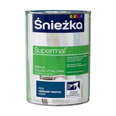Śnieżka Olejna NIEBIESKI CIEMNY F530 0,8L Supermal farba olejno-ftalowa drewna metalu emalia połysk