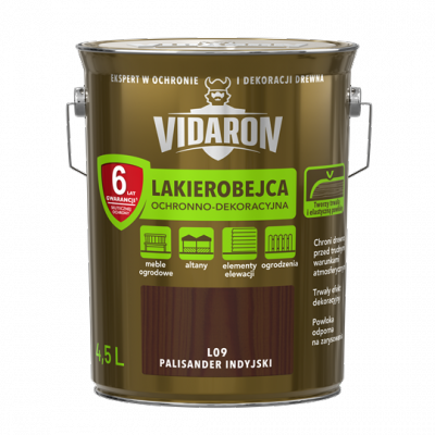 Vidaron Lakierobejca 4,5L L09 Palisander Indyjski do drewna ochronno-dekoracyjna połysk