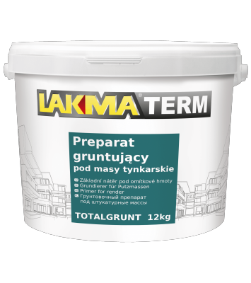 Lakma Grunt TOTALGRUNT 12kg BIAŁY Podkład Gruntujący z piaskiem szczepny pod Tynki Akrylowe Silikatowe Silikonowe Mozaikowe - TYLKO ODBIÓR OSOBISTY LUB WYSYŁKA NA PALECIE