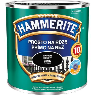 Hammerite Na Rdzę 0,25L CZARNY MAT hamerite farba szybkoschnąca antykorozyjna gruntoemalia czarna
