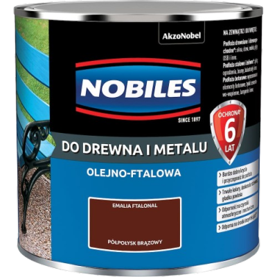 Nobiles olejna 0,25L BRĄZ-OWY brązowa Ftalonal farba olejno-ftalowa drewna metalu betonu emalia