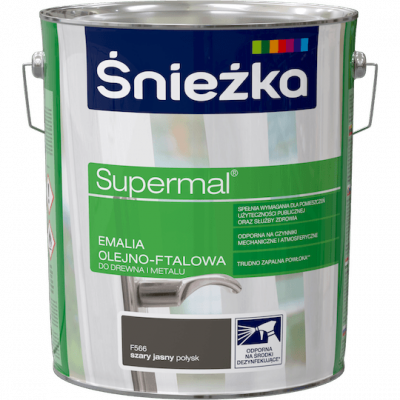 Śnieżka Olejna SZARY JASNY F566 10L Supermal farba olejno-ftalowa drewna metalu emalia połysk