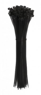 Opaski zaciskowe trytki 2,5x150mm CZARNE zip-y 100 szt. kablowe do kabli nylonowe