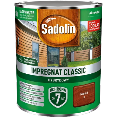 Sadolin Classic impregnat 0,75L MAHOŃ 7 do drewna clasic Hybrydowy płotów altanek fasad