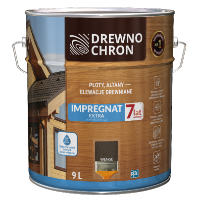 Drewnochron WENGE 9L Impregnat Extra do drewna powłokotwórczy płotów altan elewacji