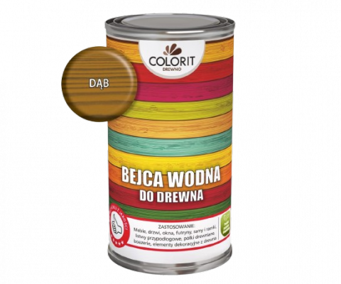 Colorit Bejca Wodna do drewna 0,5L DĄB 500ml szybkoschnąca bezzapachowa dekoracyjna