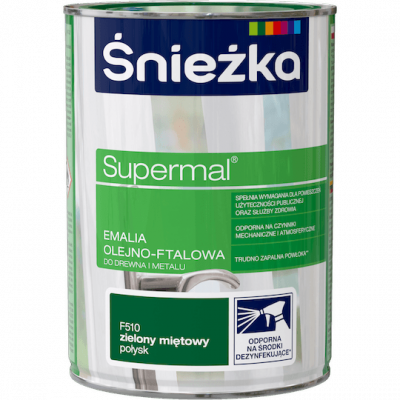 Śnieżka Olejna ZIELONY MIĘTOWY F510 0,8L Supermal farba olejno-ftalowa drewna metalu emalia połysk