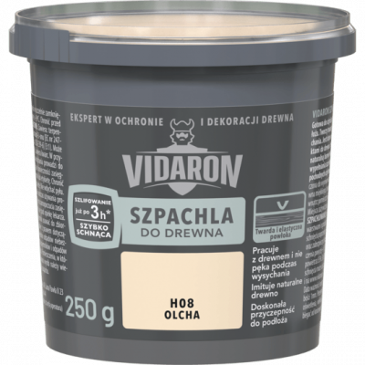 Vidaron Szpachla do Drewna 0,25kg OLCHA H08 szpachlówka akrylowa gotowa zawiera terpentynę