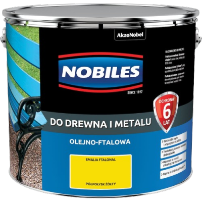Nobiles olejna 10L ŻÓŁTY żółta Ftalonal farba olejno-ftalowa drewna metalu betonu emalia