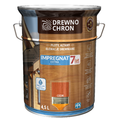 Drewnochron CEDR 4,5L Impregnat Extra do drewna powłokotwórczy płotów altan elewacji