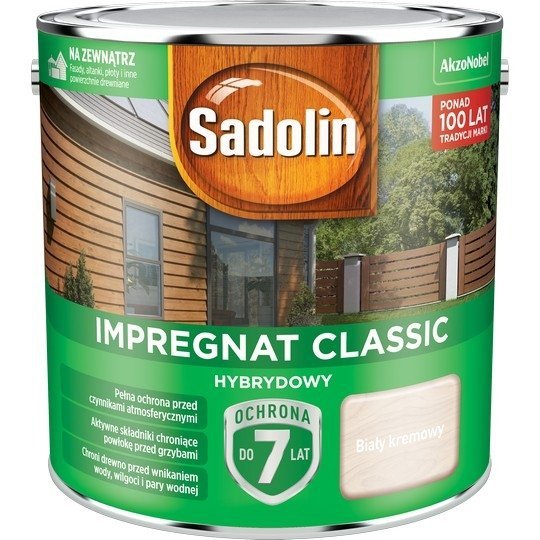 Sadolin Classic impregnat 2,5L BIAŁY KREMOWY 99 drewna clasic