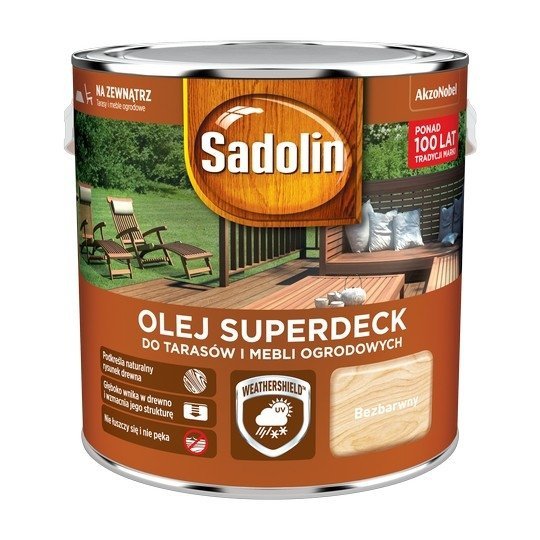 Sadolin Superdeck olej 2,5L BEZBARWNY 1 tarasów drewna do