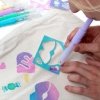 Markery do Tkanin 5 kolorów w Sprayu z Szablonami SWEET LOVE Kidea Flamastry Pisaki [MTSSSW5KA]