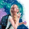 BAŃKI PLECAK MŁODZIEŻOWY BACKUP DO SZKOŁY DLA DZIEWCZYN ZESTAW 5 ele BUBBLE