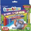 Kredki Bambino Grube 12 Kolorów Trójkątne +Temperówka [002892]