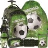 Plecaki z Kółkami Szkolne Piłkarski Duży ZestawCzarny Zielony [PP20FO-997]