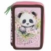 PIÓRNIK SZKOLNY 3-KOMOROWY MIŚ PANDA Z WYPOSAŻENIEM DLA DZIEWCZYNEK CUTE