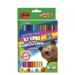 Bambino Kredki Dwustronne Trójkątne 18/36 Kolorów Drewniane +Temperówka [004957]