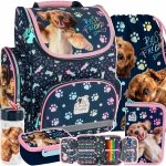 TORNISTER SZKOLNY PIESKI DO 1 KLASY Z PIESKIEM DLA DZIEWCZYNEK KOMPLET 5el