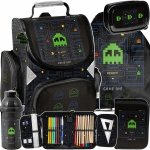 PAC-MAN TORNISTER SZKOLNY ZESTAW 5 ele. GAMING GAMER DLA CHŁOPAKÓW