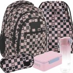 SZACHOWNICA RÓŻOWA PLECAK MŁODZIEŻOWY BACKUP DZIEWCZĘCY SZKOLNY KOMPLET 5w1