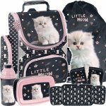 TORNISTER ZESTAW 5 ele DZIEWCZĘCY SZKOLNY Z KOTKIEM DO 1 KLASY KOTEK CATS
