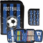 PIÓRNIK Z WYPOSAŻENIEM SZKOLNY PIŁKARSKI PIŁKA NOŻNA FOOTBALL NIEBIESKI