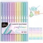 Flamastry Dwustronne Pastelowe 12 kol Kidea Pisaki [FDPBB12KA]