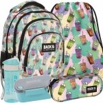 PLECAK BACKUP SZKOLNY MŁODZIEŻOWY BUBBLE TEA ZESTAW 5ele. DLA DZIEWCZYNY