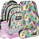 PLECAK BACKUP SZKOLNY MŁODZIEŻOWY BUBBLE TEA KOMPLET 5ele. DLA DZIEWCZYNY