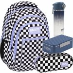 SZACHOWNICA PLECAK ZESTAW 4 el. MŁODZIEŻOWY BACKUP SZKOLNY FIOLET KRATKA