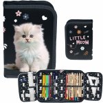 PIÓRNIK Z WYPOSAŻENIEM Z KOTKIEM SZKOLNY DLA DZIEWCZYNEK KOTEK CATS PASO