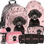 PLECAK SZKOLNY Z PIESKIEM DLA DZIEWCZYNY DO 1 KLASY KOMPLET 5w1 PIESEK DOG