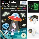 ŚWIECĄCA W CIEMNOŚCI WYDRAPYWANKA Z KOLOROWANKĄ KOSMOS KIDEA
