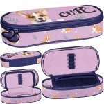 PIÓRNIK Z PIESKIEM SZKOLNY DLA DZIEWCZYNY OTWIERANY Z KLAPKĄ PIESEK DOG PASO