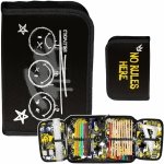 PIÓRNIK SMILEY Z WYPOSAŻENIEM BUŻKI SZKOLNY DLA UCZNIÓW EMOTIKONY EMOTKI