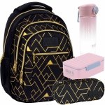 PLECAK MŁODZIEŻOWY BACKUP GEOMETRIC GOLD ZESTAW 4w1 DLA DZIEWCZYNY SZKOLNY