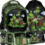 PLECAK MINECRAFT SZKOLNY ZESTAW 6w1 GAMING GRA GRY DO 1 KLASY DLA CHŁOPAKA