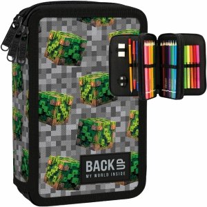 MINECRAFT POTRÓJNY PIÓRNIK BACKUP 3 KOM. Z WYPOSAŻENIEM DLA CHŁOPAKA PIKSEL