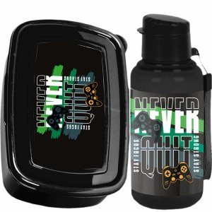 PAD GAMING ZESTAW 2w1 BIDON ŚNIADANIÓWKA DLA UCZNIÓW DO SZKOŁY GAMING