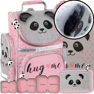 Tornister do 1 Klasy Szkolny z Pluszowymi Uszami Miś Panda [PP20PA-525]