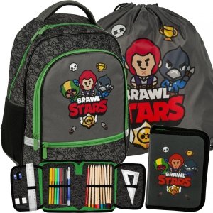 Brawl Stars Plecak Szkolny do 1 klasy komplet 3 ele. dla Chłopaków Paso [BS21GB-260]