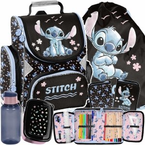 STITCH TORNISTER DO KLAS 1-4 DLA DZIEWCZYNY ZESTAW 5el STICH i LILO PLECAK