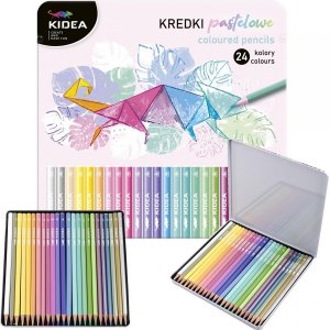 Pastelowe Kredki w Metalowym Pudełku 24 Kol Kidea [KPTMP24KA]