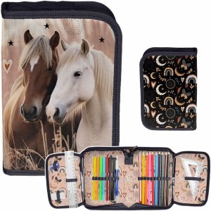 PIÓRNIK Z WYPOSAŻENIEM Z KONIEM SZKOLNY DLA DZIEWCZYNEK KOŃ KONIE HORSE