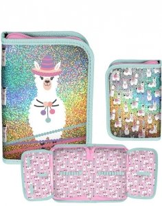 Piórnik Dziewczęcy z Lamami Rozkładany Holograficzny [PP19LA-001BW]